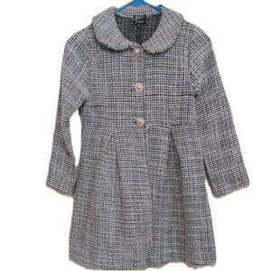 Pink & Violet Tweed Jacket Girls Size 10 White-Black Button Up Long Sleeve